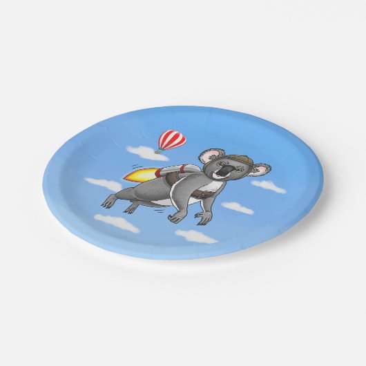 Rocket Koala Pappteller (Schrägansicht)