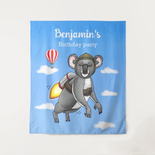 Rocket Koala Wandteppich (Vorderseite)