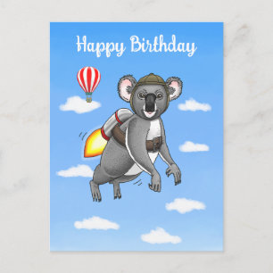 Rocket-Koalas Geburtstag Postkarte