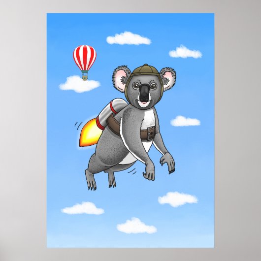 Rocket Koalas Jetpack-Fahrt Poster (Vorne)