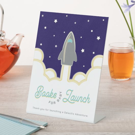 Rocket Launch Books for Baby Gray & Blue Sockelschild (In Situ)