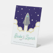 Rocket Launch Books for Baby Gray & Blue Sockelschild (Vorderseite)