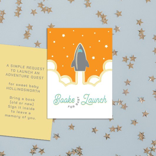 Rocket Launch Books for Baby Gray & Orange Begleitkarte
