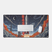 Rocket Launch Countdown - Space Race Drama Scene Schreibtischunterlage (Tastatur & Maus)