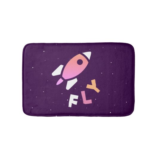 Rocket - Lila & rosa Abstrakter Pop Art. FLY! Badematte (Vorderseite)