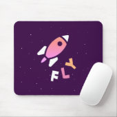 Rocket - Lila & rosa Abstrakter Pop Art. FLY! Mousepad (Mit Mouse)