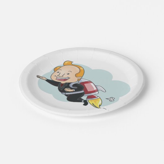 Rocket Man Pappteller (Schrägansicht)