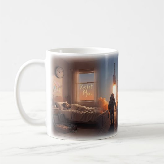Rocket Man Weltraumreise Traum Tasse (Links)