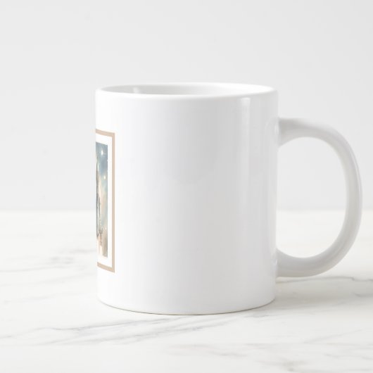 Rocket Moon Space Monogramm Jumbo-Tasse (Rechts)