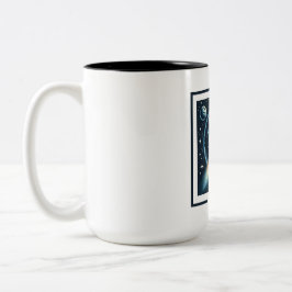 Rocket Moon Space Monogramm Zwei-Tone-Kaffeekocher Zweifarbige Tasse