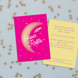 Rocket & Moon Windel-Raffle Pink Begleitkarte