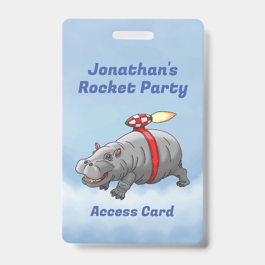 Rocket Nilpferd Geburtstag Ausweis (Vorderseite)