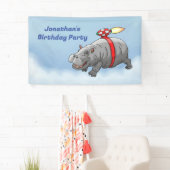 Rocket Nilpferd Geburtstag Banner (Insitu)