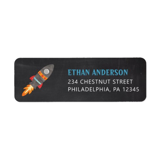 Rocket Outer Space Return Address Labels (Vorne)