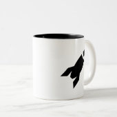 Rocket-Piktogramm-Tasse Zweifarbige Tasse (VorderseiteRechts)