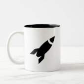 Rocket-Piktogramm-Tasse Zweifarbige Tasse (Links)