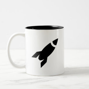 Rocket-Piktogramm-Tasse Zweifarbige Tasse