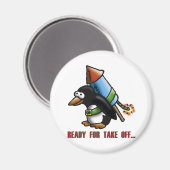 rocket pinguin E Magnet (Vorderseite/Rückseite)