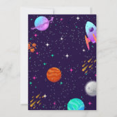 Rocket Planet Galaxie & Weltraum Danke Karte (Rückseite)