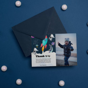 Rocket Planet Galaxie & Weltraum Danke Karte