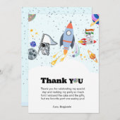 Rocket Planet Galaxie & Weltraum Danke Karte (Vorne/Hinten)