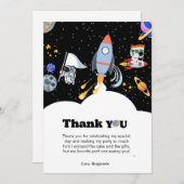 Rocket Planet Galaxie & Weltraum Danke Karte (Vorne/Hinten)