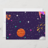 Rocket Planet Galaxy Geburtstag Dankeschön Karte (Rückseite)