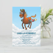 Rocket Pony Geburtstag Einladung (Stehend Vorderseite)