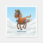 Rocket Pony Geburtstag Serviette (Vorderseite)