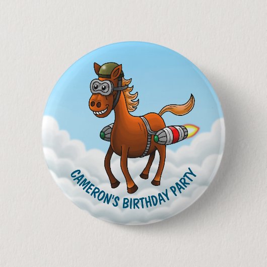 Rocket Ponys Geburtstag Button (Vorderseite)