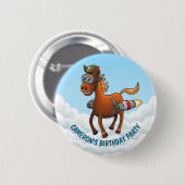 Rocket Ponys Geburtstag Button (Vorne & Hinten)