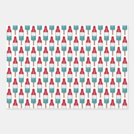 Rocket Pop Popsiary Fireworks 4. Juli Patriotic Geschenkpapier Set (Vorderseite 3)