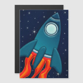 Rocket Postcard Bevorzugungstags Magneteinladung (Vorne/Hinten)