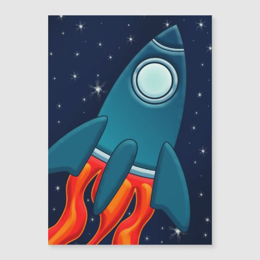 Rocket Postcard Bevorzugungstags Magneteinladung (Vorderseite)