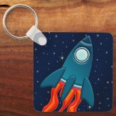 Rocket Postcard Bevorzugungstags Schlüsselanhänger (Vorderseite)