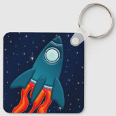 Rocket Postcard Bevorzugungstags Schlüsselanhänger (Rückseite)