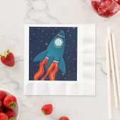 Rocket Postcard Favor Tags Serviette (Beispiel)