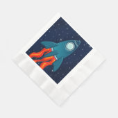 Rocket Postcard Favor Tags Serviette (Ecke)