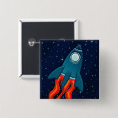 Rocket Postkarte Button (Vorne & Hinten)