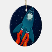 Rocket Postkarte Keramik Ornament (Rechts)