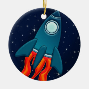 Rocket Postkarte Keramik Ornament