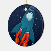Rocket Postkarte Keramik Ornament (Links)