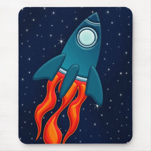 Rocket Postkarte Mousepad (Vorne)