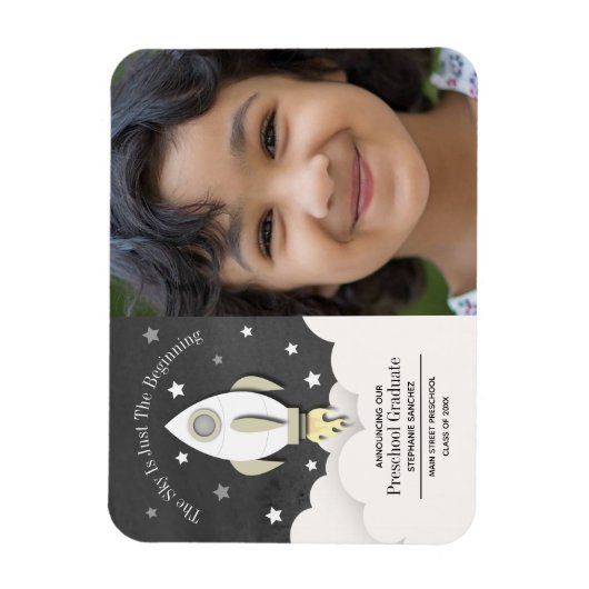 Rocket Preschool Abschluss Foto Magnet (Vertikal)