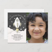 Rocket Preschool Graduierung Foto Postc Einladung Postkarte (Vorne/Hinten)