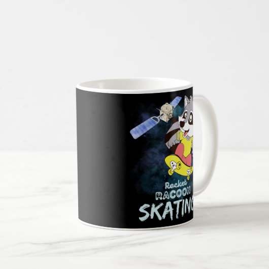 Rocket Racoon Skaten Kaffeetasse (VorderseiteRechts)
