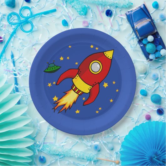 Rocket Red Gelb 9" Papierplatte Pappteller (Party)