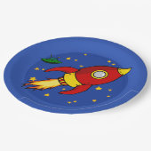 Rocket Red Gelb 9" Papierplatte Pappteller (Schrägansicht)