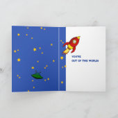 Rocket Red Gelb Blue Birthday Card Karte (Innenseite)