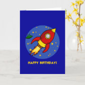 Rocket Red Gelb Blue Birthday Card Karte (Gelbe Blume)